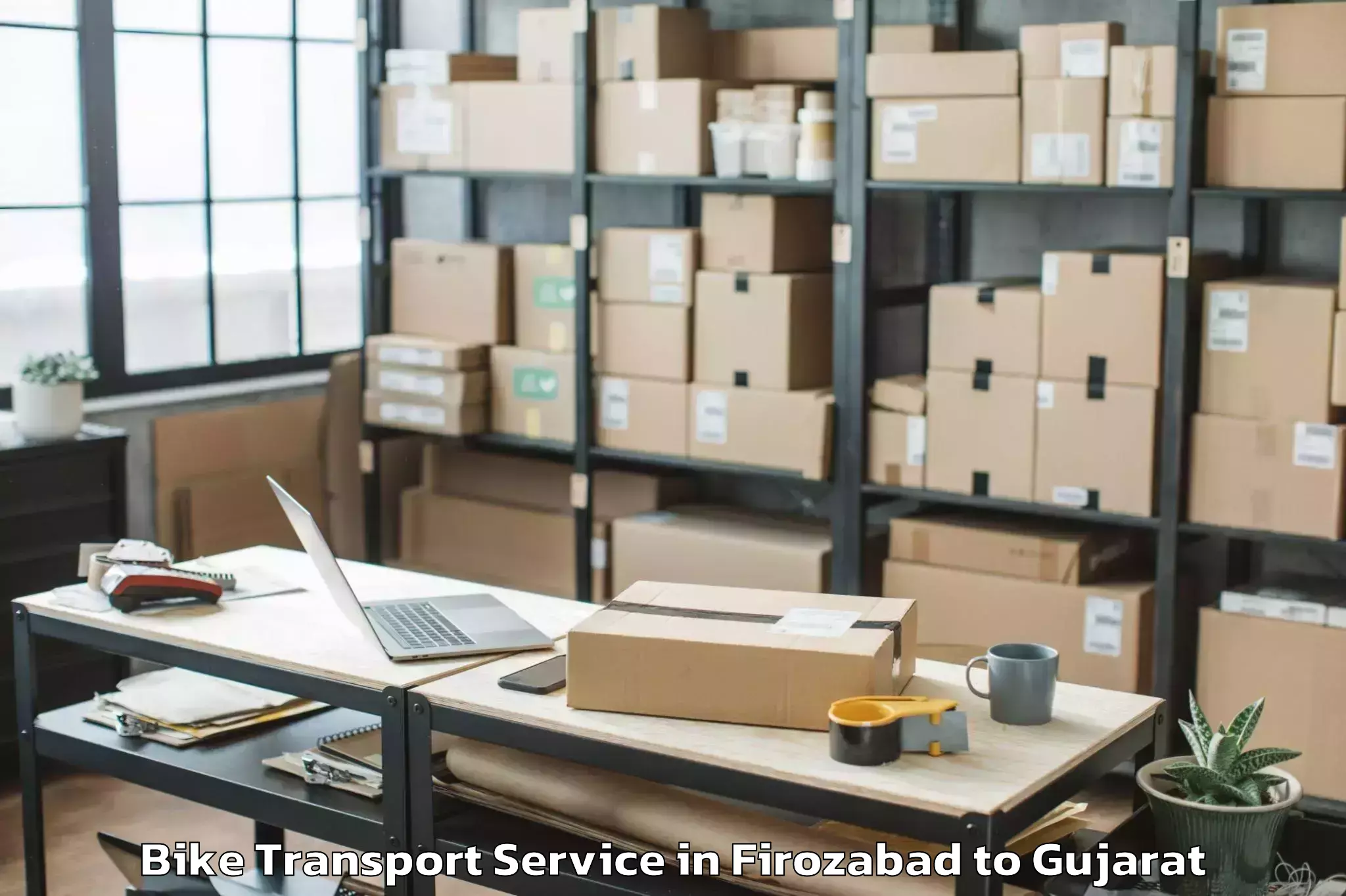 Top Firozabad to Talala Bike Transport Available